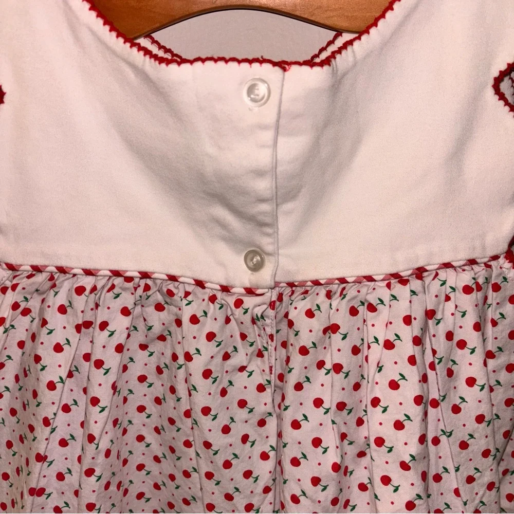 Cherry print shadow embroidered sleeveless dress back to school picnic summer